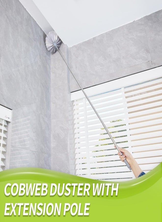 NVF Extendable Duster with 100" Telescopic Pole - Microfiber & Cobweb Ceiling Fan Duster with Bendable Head - Long Handle Dusting Brush for High Ceiling, Fans, Corners, Walls & Furniture Cleaning - Image 3